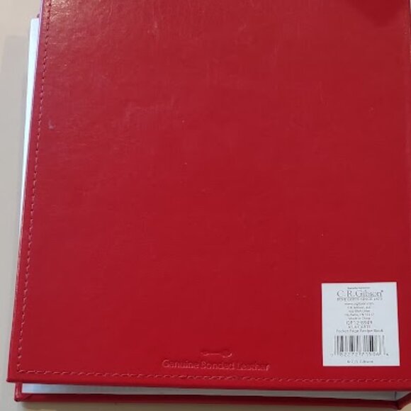 C. R.GIBSON KITCHEN KEEPER BINDER BONDED RED LEATHER RECIPE BOOK 9 X 9.5  NWOT - Picture 12 of 13